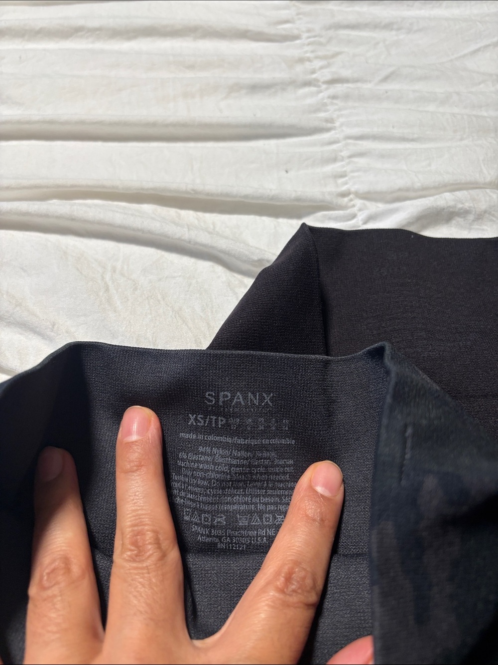 SPANX Black High-Waist Leggings & Charcoal Camo Leggings Set - Picture 3 of 4